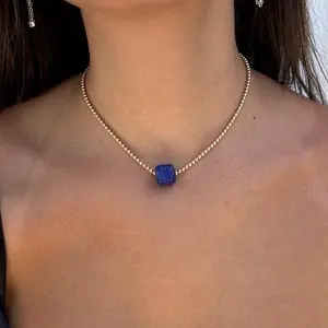 Protect Your Power Chakra Choker Real 14k Gold Filled Beaded Necklace with Turquoise Glass Bead for Confidence Energy Protection