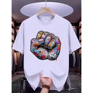 Men'S Everyday 100 Washed T-Shirt |   Large Plus Sizes 5XL 6XL, Stylish Printed Series, Soft And Skin-Friendly Fabric, Crew Neck, Short Sleeves, Ideal for Any Season