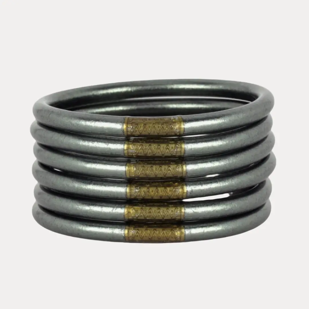 Graphite All Weather Bangles® (Set of 6) - Serenity Prayer