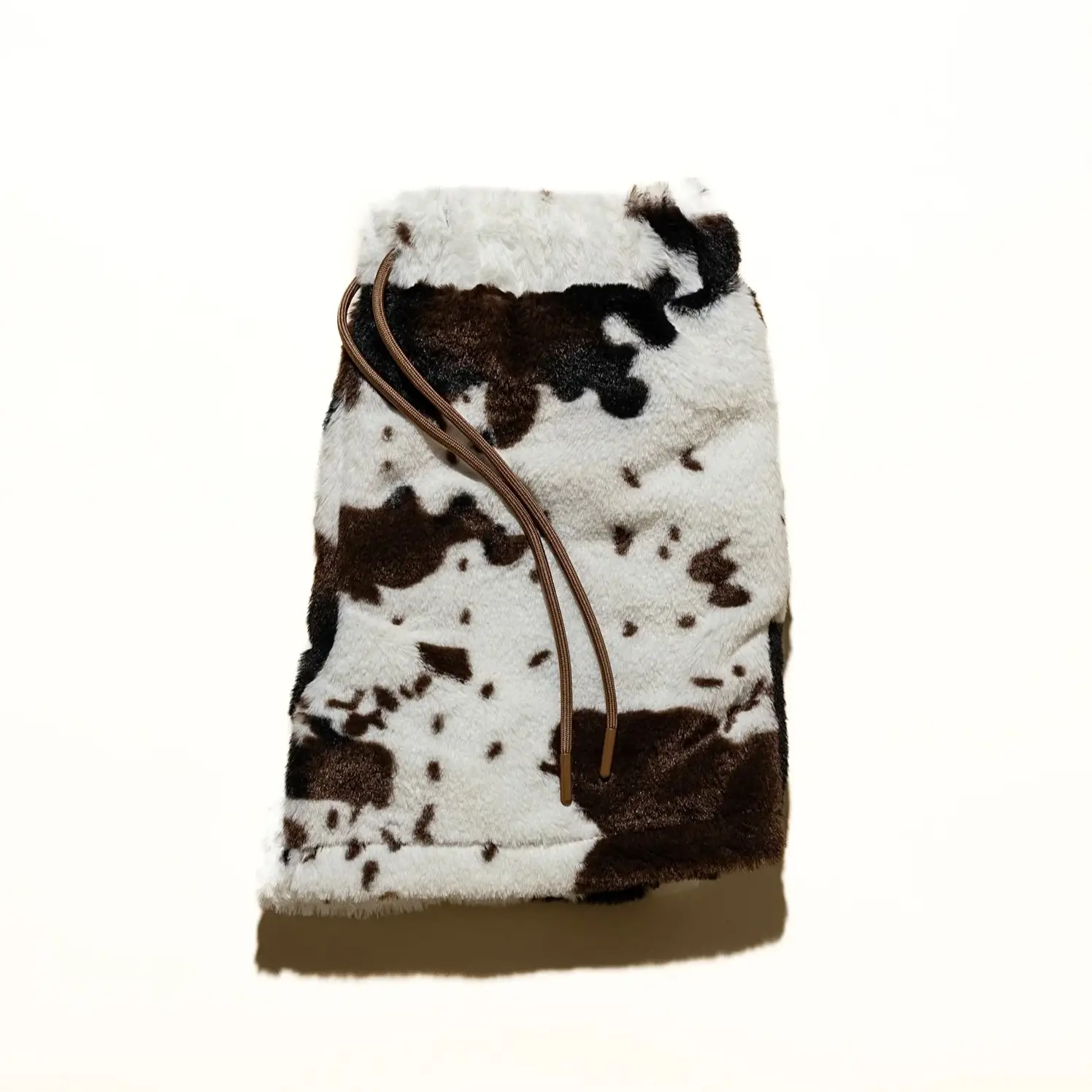 tricki | Cow Print Fur Shorts - Fluffy, Cozy, Minky, Fitted, Fuzzy