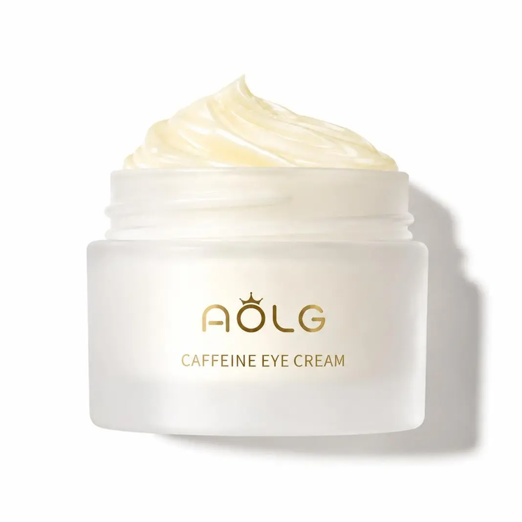 AOLG Caffeine Eye Cream - Targets Dark Circles, Puffiness, Hydrates Under Eyes - With Hyaluronic Acid, Peptides - Lightweight, All Skin Types, 15g, Hydrate