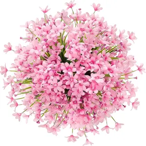 6 Pcs Grass Orchid Artificial Flowers, High Quality Plastic Faux Orchids, UV Resistant, Long Lasting, No Maintenance, Home Decor