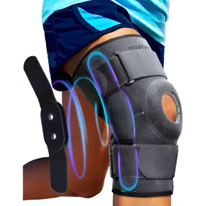Hinged Knee Brace - Relieves ACL, MCL, Meniscus Tear, Arthritis, Tendon Pain - Open Patella Design with Dual Metal Side Stabilizers - Support for Running, For Men and Women (Large)