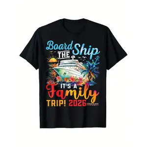 Family Matching Cruise T-Shirts 2026 - Board The Ship It's A Family Trip Group Shirts, 100% S-XXXL, Cruise-Themed Nautical Slogans & Anchor/Ship Graphics for Men & Women, All-Season Vacation Outfits