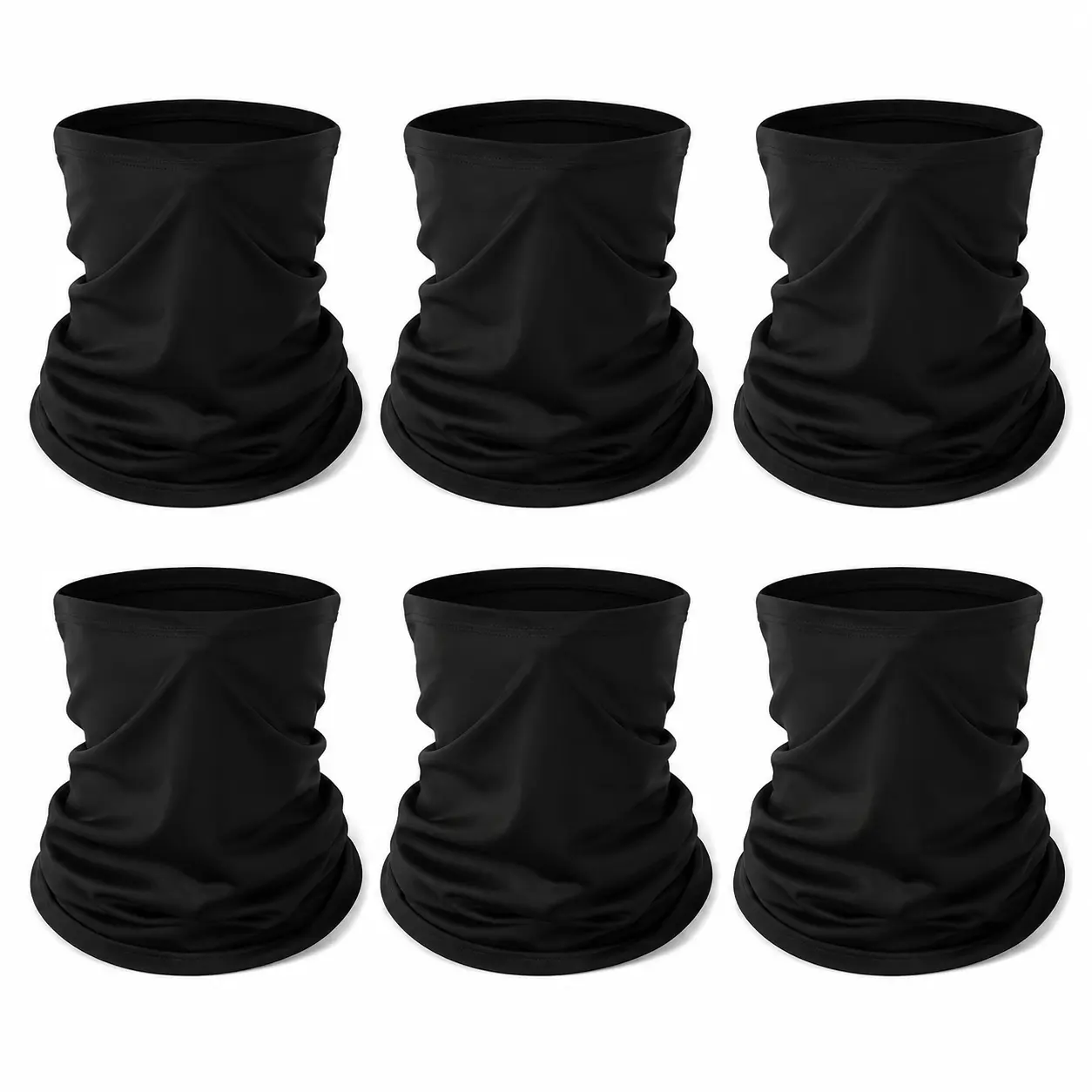 6 Pack Neck Gaiter Face Mask UV Sun Protection Breathable Balaclava Bandana Neck Scarf Head Wrap for Men Women Motorcycle Fishing Cycling Running Summer Outdoor Essentials
