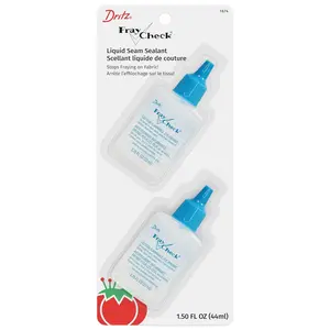 Fray Check Liquid Seam Sealant 2-Pack Permanent Clear Fabric Edge Protector to Prevent Fraying and Secure Thread Ends 0.75 oz Bottles