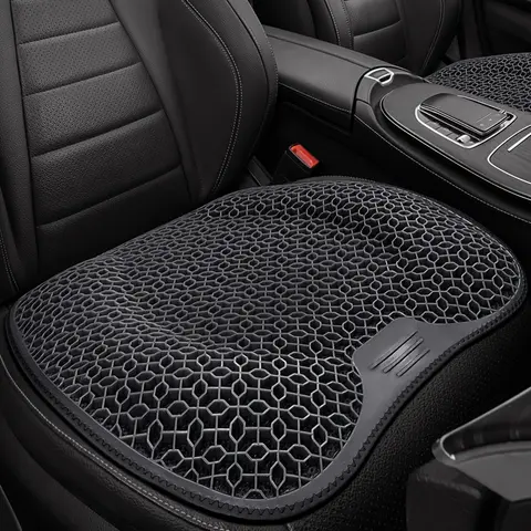 1 Pc Gel Padded Deep Enhanced Seat Cushion - Honeycomb Design for Car/Office, Breathable & Machine Washable, Ergonomic Support & Lightweight