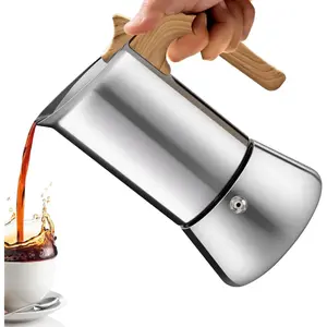 No Coating 12 Cup Moka Pot Thickened 304 Stainless Steel Stovetop Espresso Coffee Maker 600ml 20oz Mocha Percolator Greca Cuban Ideal for Making Rich Authentic Italian Café
