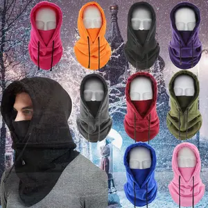 Solid Color Drawstring Closure Balaclava Hat, Windproof Neck Gaiter Hood, Lightweight Warm Winter Headgear Balaclava Hat for Ski and Outdoor Enthusiasts, Windproof Face Mask