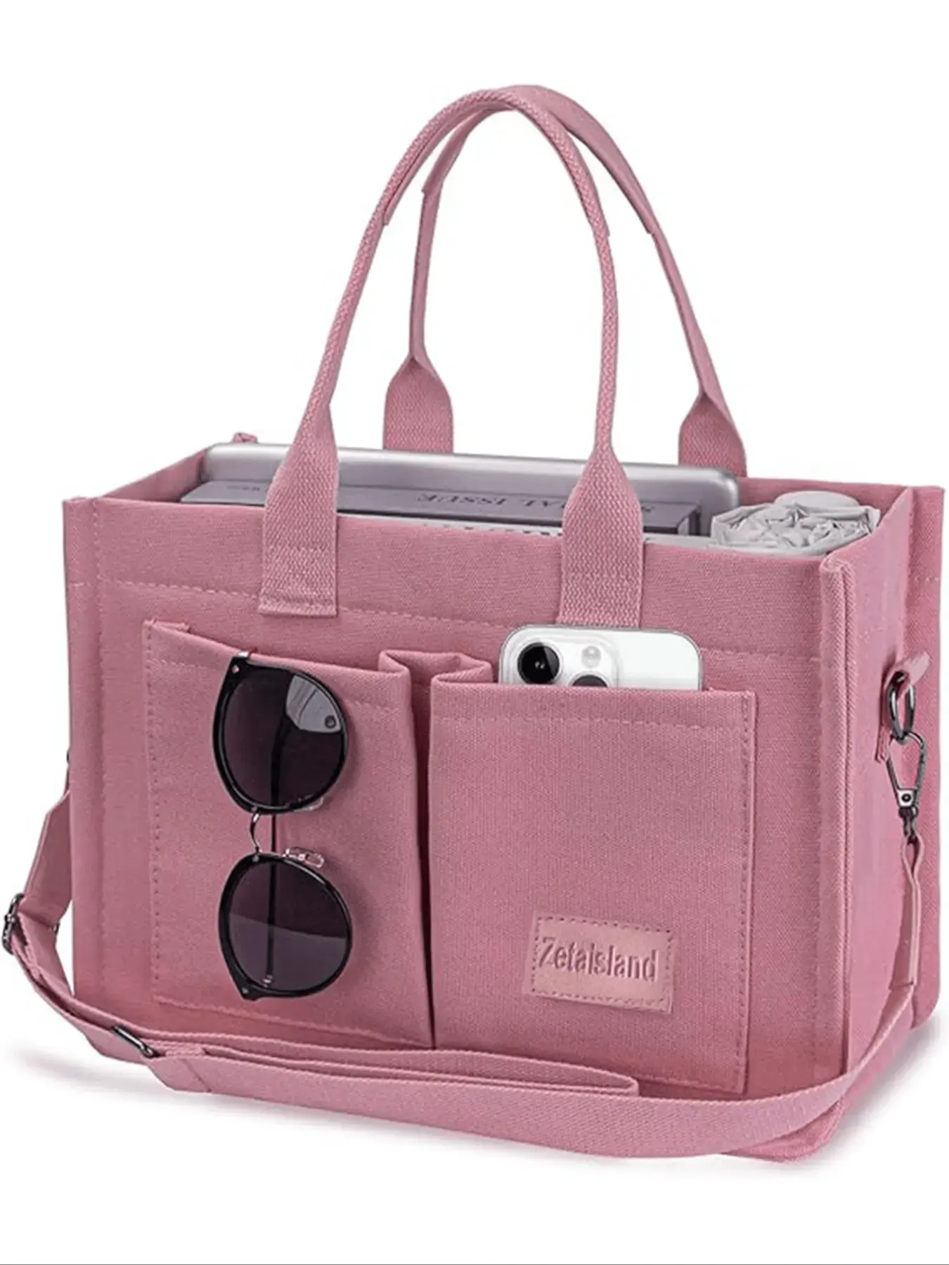 Fashionable And High-Value Large-Capacity Tote Bag, Niche Design Multi-Pocket Decorative Partition Storage Handbag, Classic Atmosphere Simple High-End Texture With Adjustable Long Shoulder Strap Crossbody Bag, Suitable For Commuting To Work