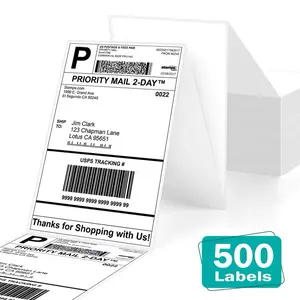 VELAR SUPPLY CO 4x6 Thermal Printing Labels - 500 Labels for Thermal Printer Waterproof, Most Thermal Printer, Business Shipping Labels, Commercial Grade