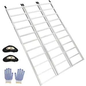 GARVEE 77x54 Inch Tri Fold Aluminum Truck Loading Ramps, Heavy Duty 1500 Lbs Capacity with Load Straps & Non-Slip Treads, Ideal for Motorcycle, Lawn Mower, Dirtbike, ATV Loading