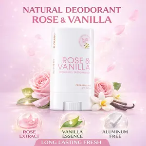 1pcs, GloryStart, Aluminum‑Free Rose Vanilla Deodorant Stick, Skin‑Friendly for Underarms & Feet, All‑Day Elegant Fragrance