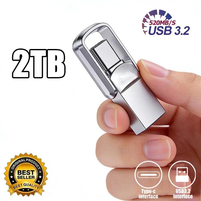USB Adapter Flash Drive 2TB 3.2 Type C PenDrive Memory Stick 2TB Pen Drive Flash Disk for PC Smartphone Storage U Disk