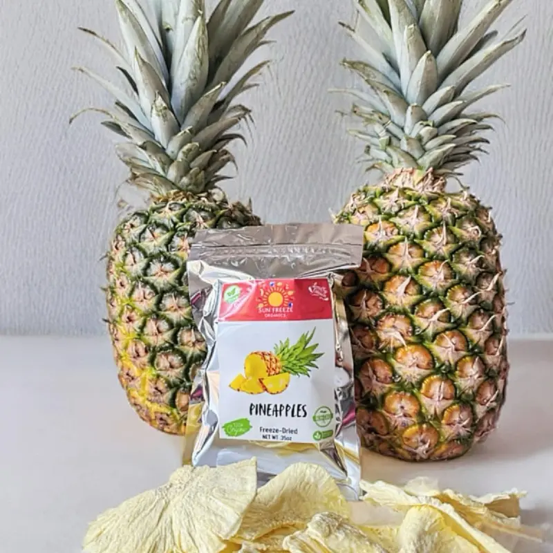 Pineapples Freeze Dried Pineapple Fruit Snack - 1 Pack in Plastic Packaging Natural Organic