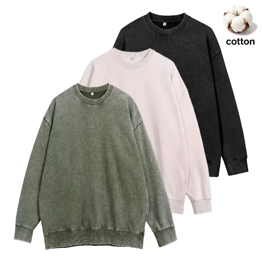 Unisex Fleece 3-PACK Crewneck Sweatshirt Cozy Long Sleeve Loose Fit Pullover Shirts Casual Korean Minimalist Style 2025 Cotton Blend Relaxed Fit Oversized Tops Sizes