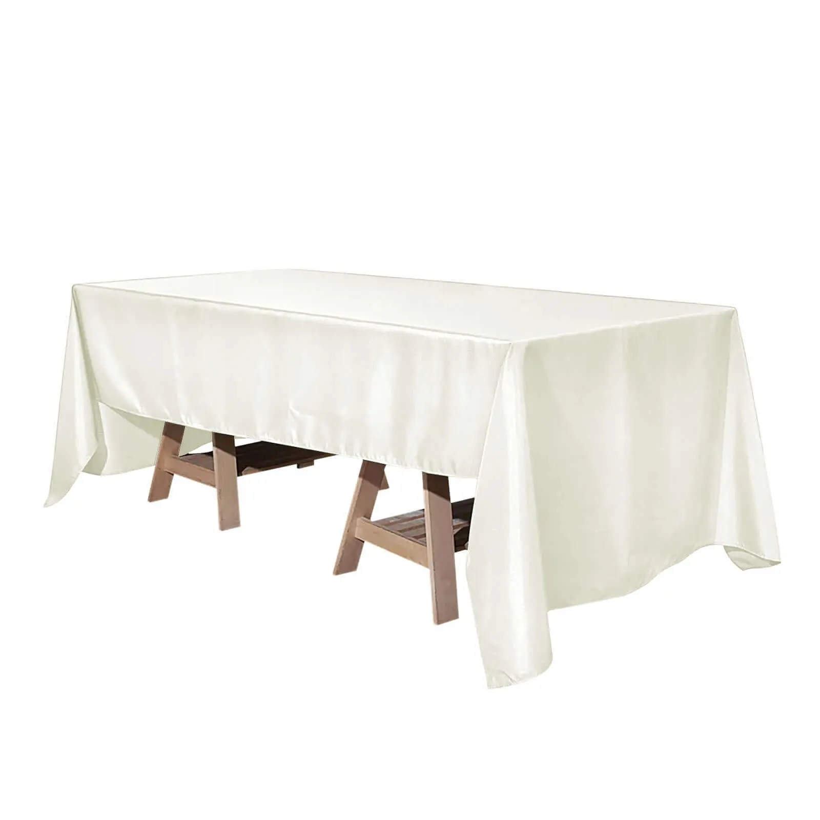 Premium Polyester Rectangle Tablecloth - 60"x126" Ivory, 220GSM Finish Tablecover, Stain-Resistant Machine Wash Outdoor Safe Tablecloths for Outdoor Tables