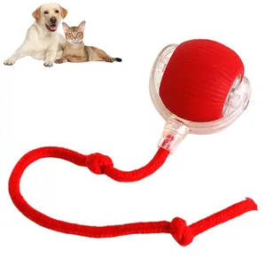 Interactive Cat and Dog Smart Toy Ball | Suitable for Indoor Cats + Rapid Rolling on Carpet, Equipped with Rotating Tail Rope, Stimulates Dogs' Hunting Interest, Smart Interactive Fun Device
