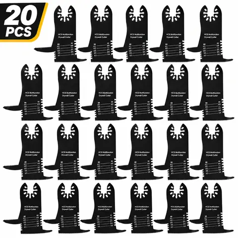 20PCS Oscillating Saw Blades for Multi Tools, Double-edged Drywall Oscillating Multitool Cutting Blade for Wood Plastics Sawing, Slicing, Sanding, Buffing, Polishing, Shovelling, Small, Black