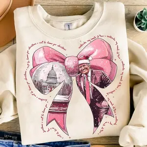 "I'll Be Home For Christmas" Trump Sweater, Funny Trump Holiday  Design, Sublimation Print Christmas Sweater