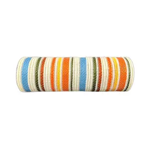 10" x 10yd Blue, Orange, Moss & Yellow Fall Stripe Mesh Ribbon
