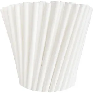 100 Pack White Biodegradable Eco-Friendly Bulk Paper Drinking Straws for Party Supplies Bridal Baby Shower Birthday Weddings Restaurant Food Service Drink Stirrer