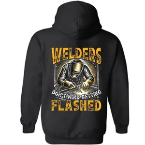 Welders Don’t Die Hoodie – Funny Welder Back Print Hoodie, Blue Collar Welding Graphic Pullover, Gift for Welders & Metalworkers