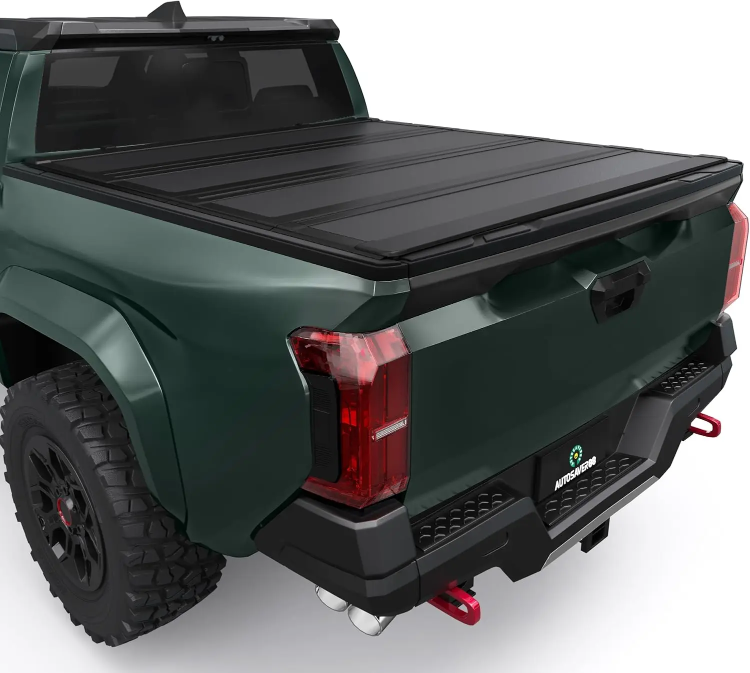 5ft Bed with Deck Rail System Low-Profile Hard Quad Fold Truck Bed Tonneau Cover Fit for Toyota Tacoma 2016-2023/2024-2026 (Excl. Trail Edition)