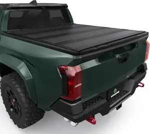 5ft Bed with Deck Rail System Low-Profile Hard Quad Fold Truck Bed Tonneau Cover Fit for Toyota Tacoma 2016-2023/2024-2026 (Excl. Trail Edition)