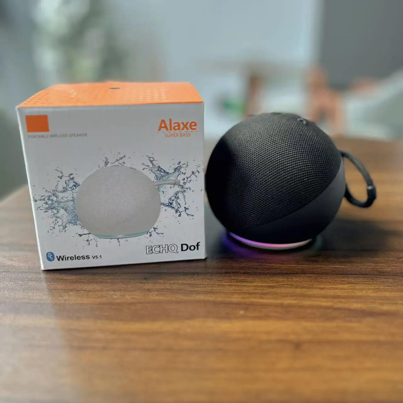 2025 Like-New Vibrant sounding Alaxe speaker, Great for bedrooms, dining rooms and offices, Charcoal alexa speaker echo dot