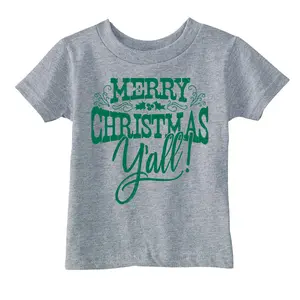 Toddler Funny T Shirts Merry Christmas Yall Sarcastic Xmas Graphic Novelty Tee For Young Kids Funny Toddler Shirts Christmas Apparel for Toddler Childrens Graphic Tees Light Grey