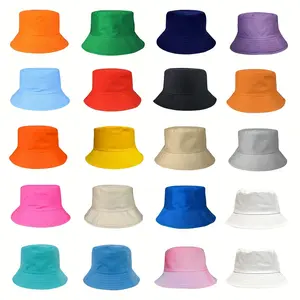 Candy Color Casual Bucket Hat Simple Breathable Unisex Basin Hats Lightweight Sunscreen Fisherman Cap For Women Men