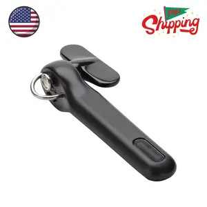Can Opener, Safe Cut Manual Can Opener, no Sharp Can Edges, Black