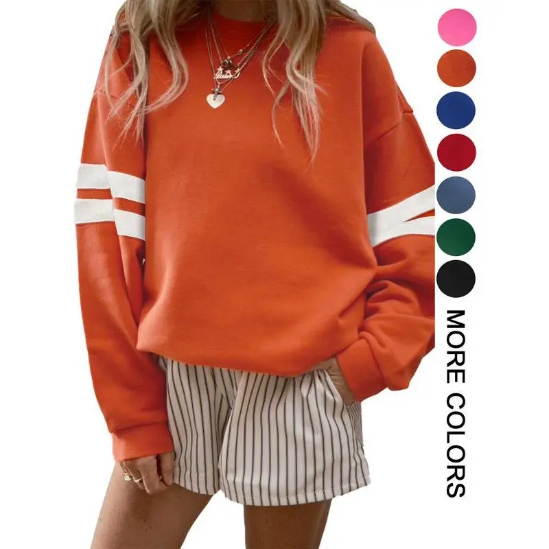 Women's Striped Knit Hoodie, Casual Oversize Pullover with Raglan Longsleeves and a Comfortable Loose Fit, Stripes