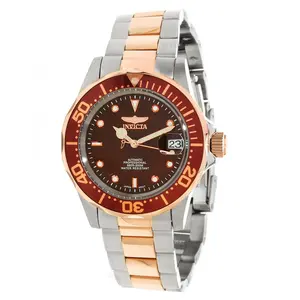 Invicta 11241 Men's Pro Diver Two Tone Stainless Steel Brown Dial Automatic Watch