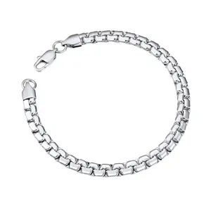 PROSTEEL Flat Box Chain Link Bracelet Stainless Steel 4/6MM Width 20/22CM Hip Pop Punk Bracelet Everyday Jewelry Unisex For Men Women Gift Box