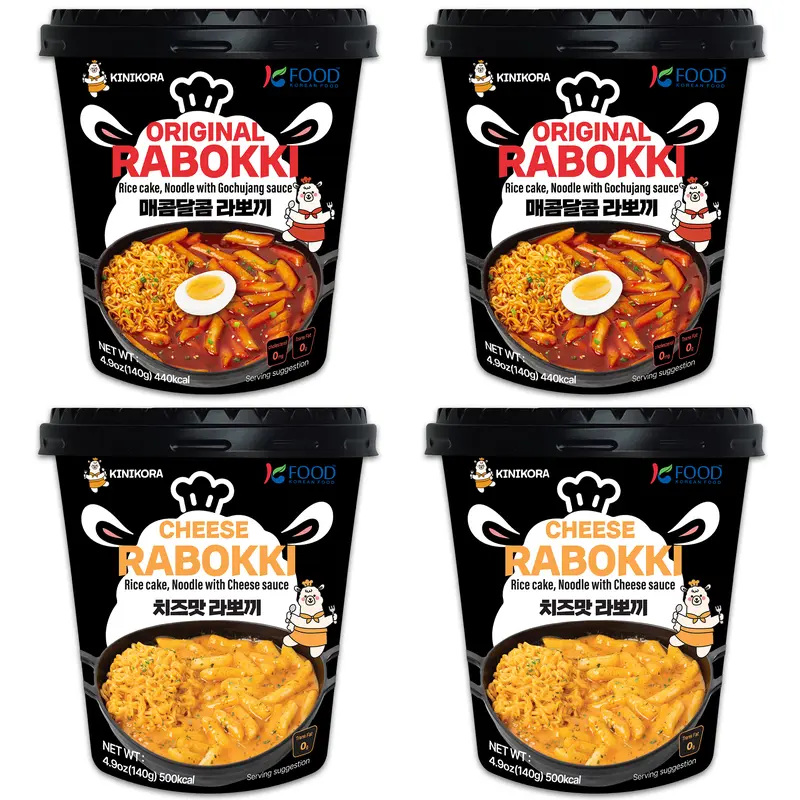 Original 🌶️ + Cheese 🧀 Rabokki Variety Pack – 4 Cups
