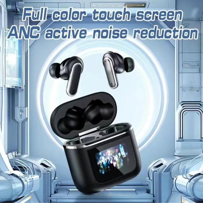 2024 TWS YX27 ANC Noise Cancelling Earphone HD Stereo Wireless Earbuds In-Ear Headphone Display LCD Touch Smart Screen Earphones