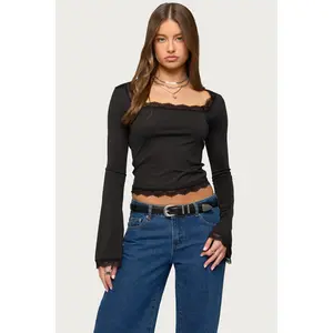 Kailin Lacey Flared Sleeve Top