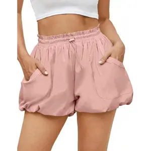 Women's Bubble Shorts - Summer High Waisted Breathable Puffy Shorts With Pockets |   Casual Workout Athletic Lounge Shorts |   Y2K Streetwear