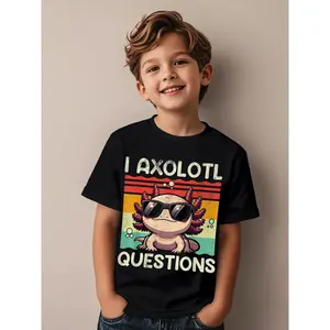 I Axolotl Questions Funny Aesthetic Graphic Kid T-Shirt Casual Kid T Shirts Street Style Tees Tops for Kid