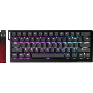 x FGG MADLIONS MAD 60 HE RGB 60% Wired   Mechanical Gaming Keyboard with Adjustable Actuation, 8000 Hz Polling Rate, Rapid Trigger Mode, Hall Effect Switches, for PC/, Black