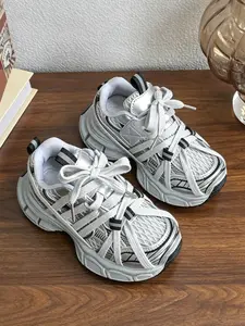Girls' Fashion Dad Shoes, Spring Fall New Korean Style Comfortable Kids Patchwork Sports Shoes, Boys' Lightweight Running Casual Shoes, Trendy Trainers, Sneakers Shoe