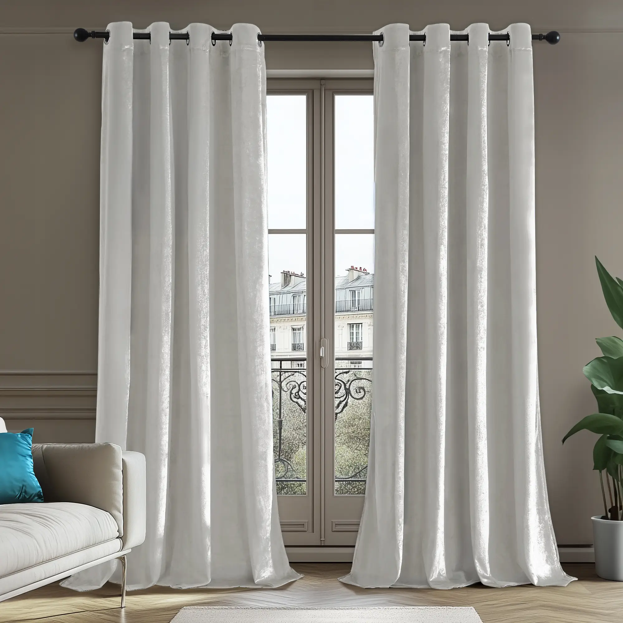 Deconovo Velvet Total Blackout Curtains – 2 Panels, Soft & Skin-Friendly, Thermal Insulated & Soundproof Drapes for Bedroom, Living Room & More