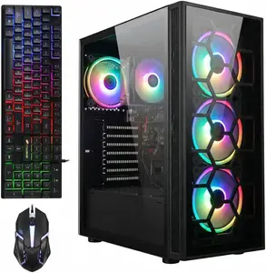 STGAubron RGB Desktop PC Computer, AMD Ryzen 5 3400G up to 4.2GHz, 16G DDR4, 512G SSD, WiFi 6 & BT 5.2, RGB Fan x4, Windows 11 Home