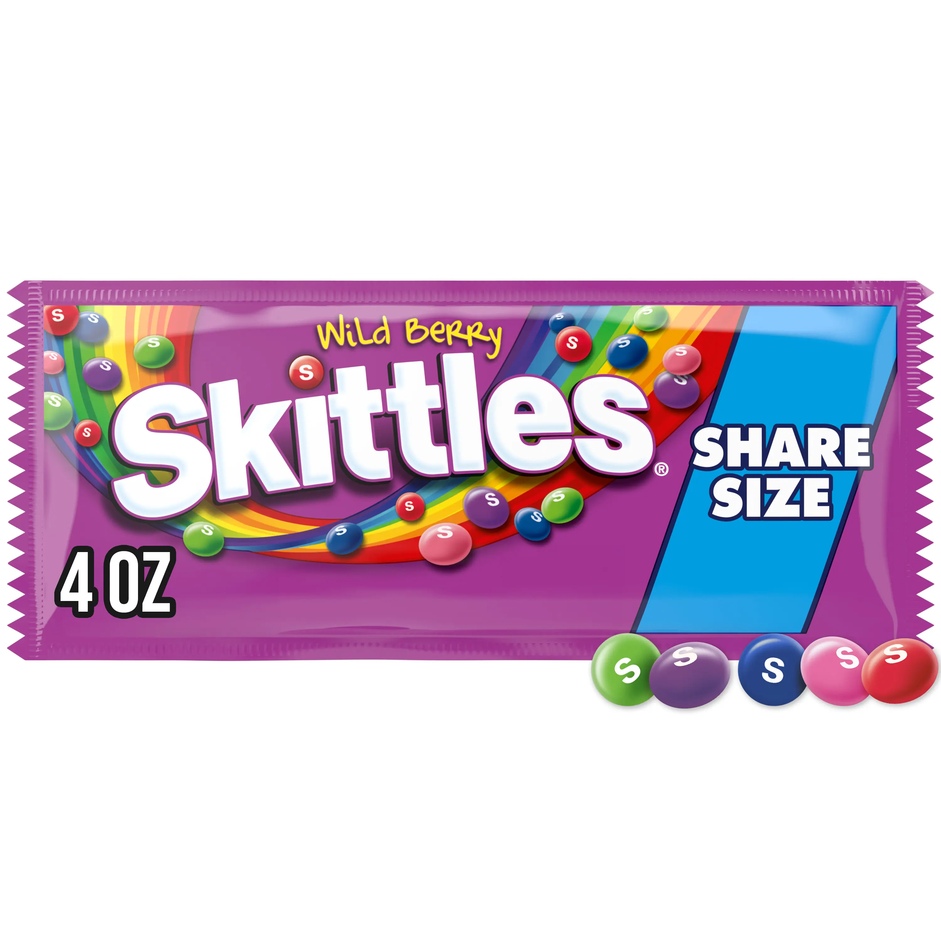 (4 pack) SKITTLES Sour Candy, Fruit Chewy Candies, Share Size, 4 oz Bag