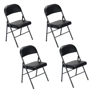 4/6-Pack  Folding Chairs - Heavy Duty 330LBS Capacity for Events, Parties & Home (Iron & PVC)