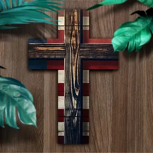 [2D plane] 1 piece, wooden cross sign, ideal for home, farmhouse, church decoration, yard decoration (7.9x11.8 inches/ 20cm x 30cm)