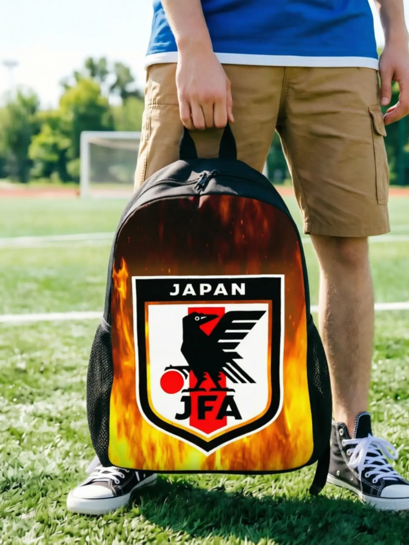 1PC Japan Backpack Football Office Workers Backpack High Street Backpack For Work Gift Zipper Closure HandbagBack to School Season Match Day Essentials