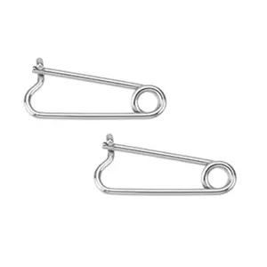 Safety Pin Earrings - Pair - 316L Stainless Steel